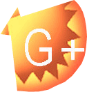 A bright orange icon of a fan shell with a G+ to represent Google +