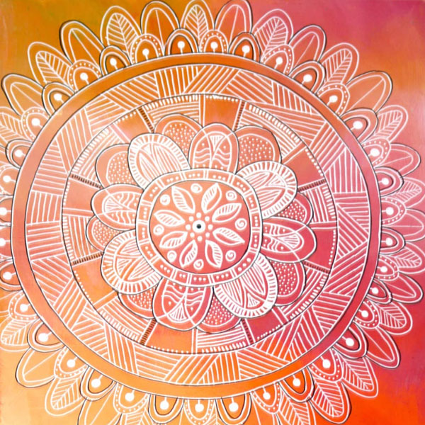 a vibrant orange background for a mandala pattern