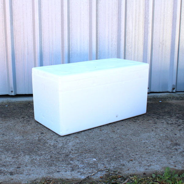 a photo of a polystyrene box - soon to be turned into a wicking bed