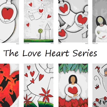 a collection of three of Mandys loveheart series pictures with the words - send a free ecard