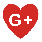 a notif of a big red love heart with the letter g+ for google+